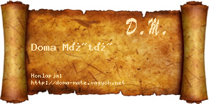 Doma Máté névjegykártya